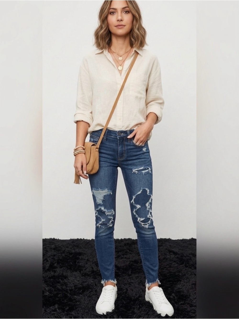2/$20 American Eagle Outfitters Distressed Skinny Jeans - Blue